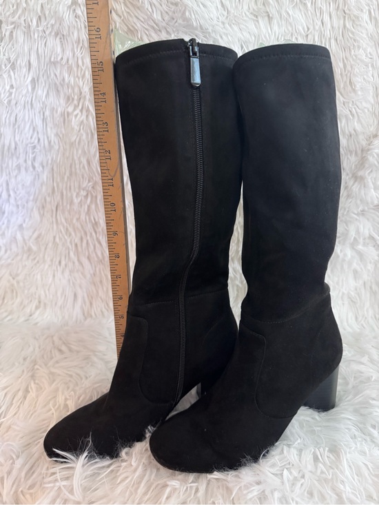 Style & Co. Shoes - Style & Co. Black Suede Knee-High Block Heel Boots